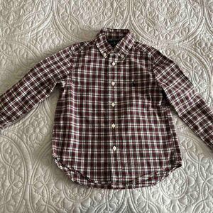 Children's button-down shirt for boys  plaid  Ralph Lauren size 4T, cotton